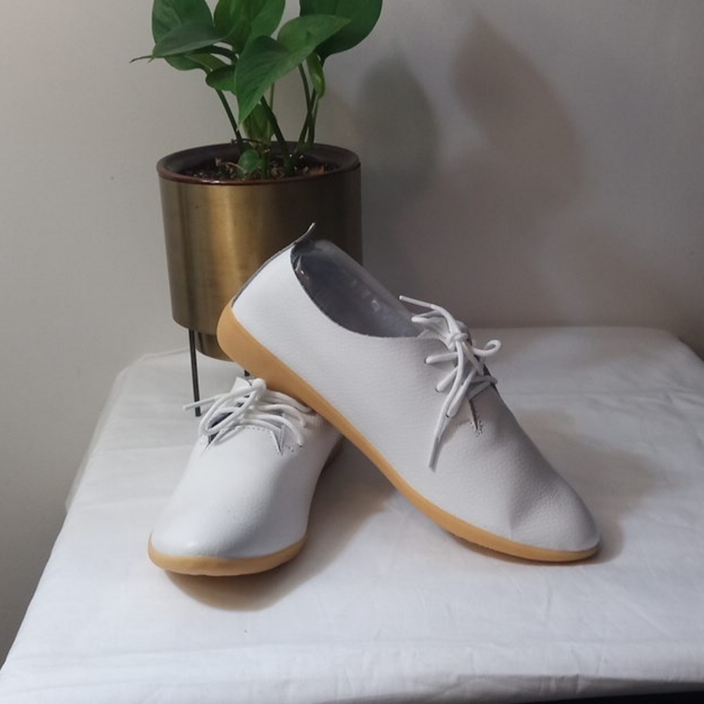 White leather shoes